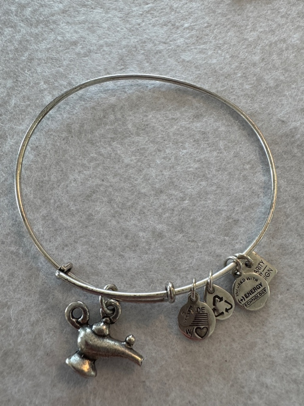 Alex and Ani Silver Tone Tassel & Charm Bangle Bracelet Set - Picture 2 of 6